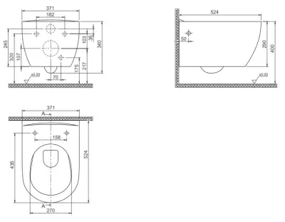 WC ŠOLJA KONZ.CITY CRNA 19107W