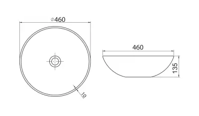 LAVABO ZERO 46X46 71607 CRNI