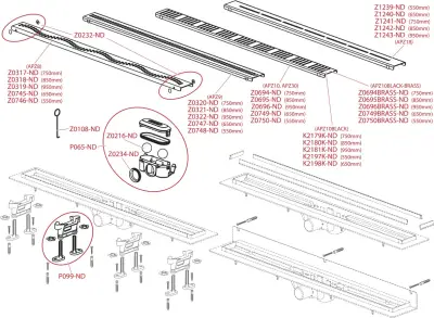 TUŠ KAN.ALCA PLAST APZ10 85CM