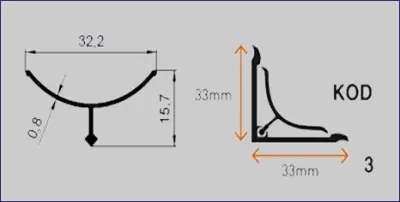LAJ SUDOP.ALU SR.SJAJ 2,5m