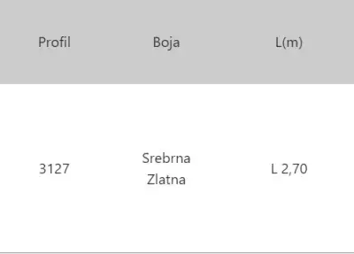 LAJ L 3127 20x25 SR.MAT 2,7m
