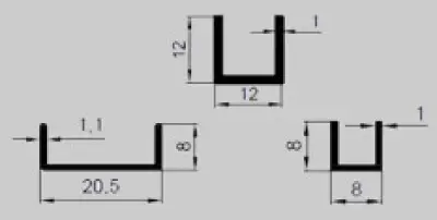 LAJ U-PROFIL 10mm SR.MAT 3m
