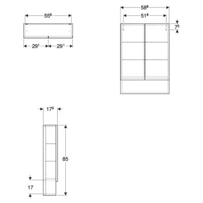 ORMARIĆ SELNOVA SQUARE 58 LAVA