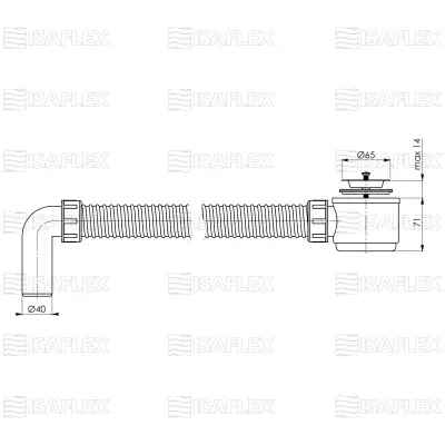 ISAFLEX SIFON TUŠ KADE 65 2207