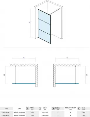 PAR.WALK IN 100 C-02-SB100G8mm