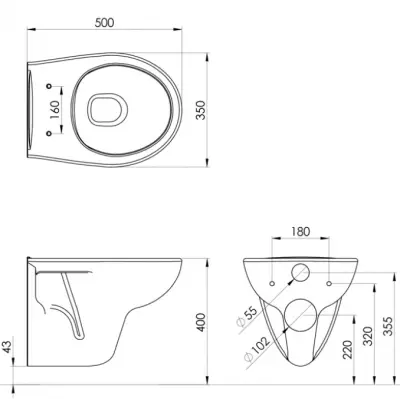 LAVABO NAD.600X425X135 7002CM
