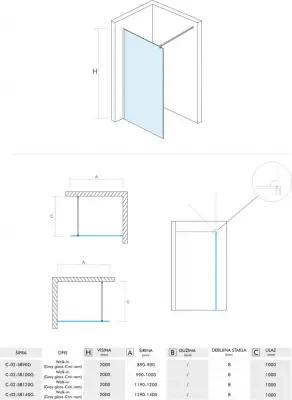 PAR.WALK IN 120 C-02-SB120G8mm