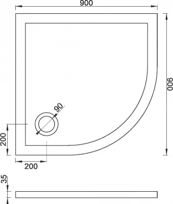 TUŠ KADA C-11-9090R R-90x35