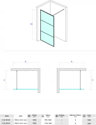 PAR.WALK IN 120 C-02-SB120 8mm