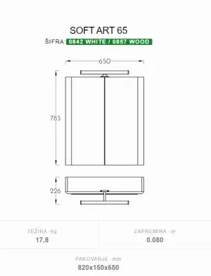 ORMARIĆ SOFT 65 GD 0857 DRVO