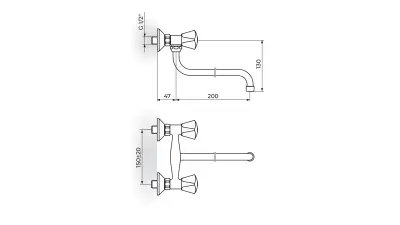 KLASIK BAT.ZIDNA 200mm KO1101