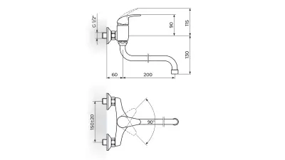 PERLA BAT.ZIDNA 200mm JP322020