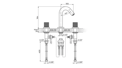 S2 BAT.LAVABO GOLD UGR.230301G