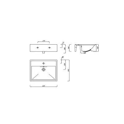 LAVABO SQUARE 60X48,3