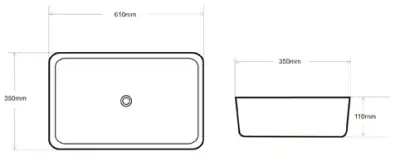 LAVABO SLIM 2 E-6275 MAT BLACK