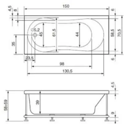 KADA MARTA 150X70 UGRADNA