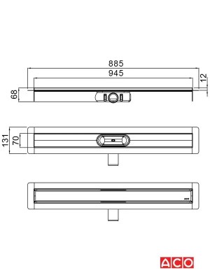 ACO SHOWERDRAIN C 885+TILE REŠ