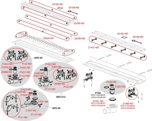 TUŠ KAN.ALCA 65 INOX APZ13 HOR