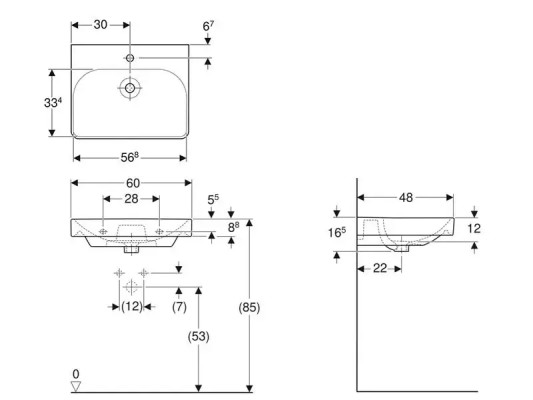 LAVABO SMYLE SQUARE 60
