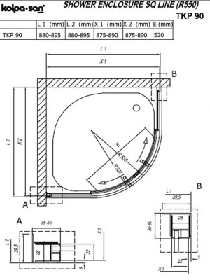 PAR.TKP 90 SQ LINE SREB.511120