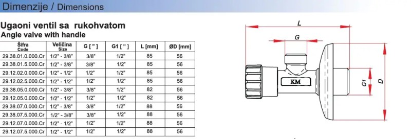EK VENTIL 1/2-3/8 29.38.05.000
