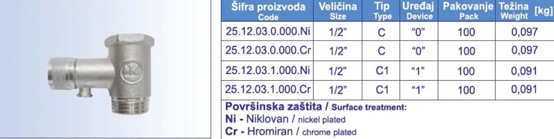 SIGUR.VENTIL 1/2 9 BARA MANJI