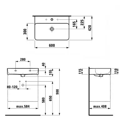 LAVABO NAD.LAUFEN LUA 60X42