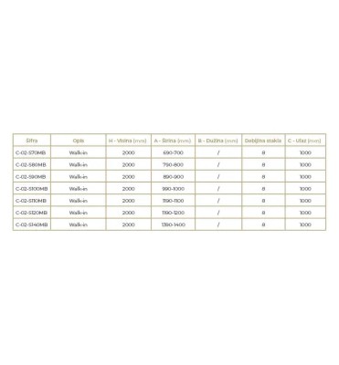 PAR.WALK IN 80 C-02-S80MB 8mm
