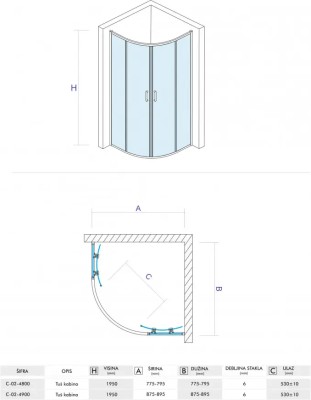PARAVAN C-02-4800 R80X1950 6mm