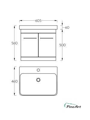 ORMARIĆ LUXOR 60V DD 1089 CRNI