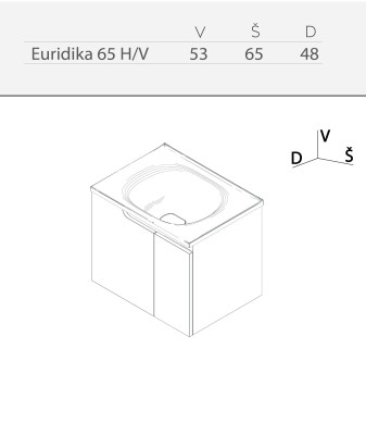 ORMARIĆ EURIDIKA 65H/VPINO/OAK