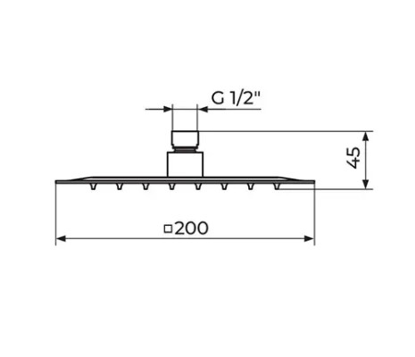 TUŠ RUŽA INOX 200X200 PTRUSP15