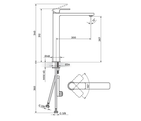 S2 BAT.LAVABO BLACK VI.230501B
