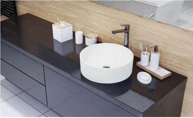 LAVABO CIRCLE FI400x135mm CRNI