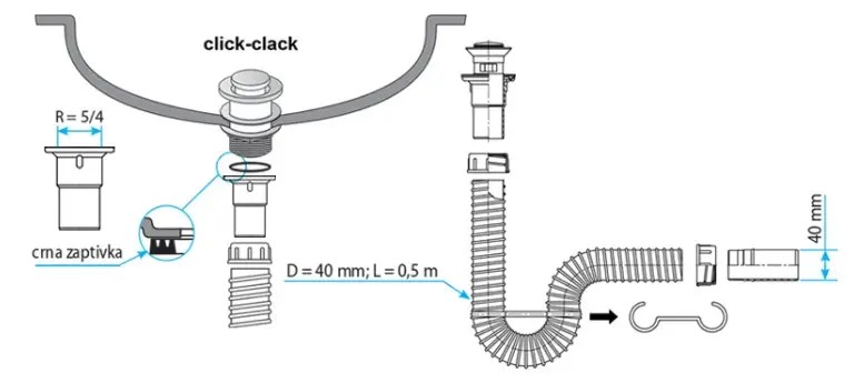 SIFON ZA LVB KLIK-KLAK S11425