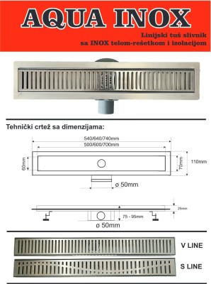 TUŠ KANALICA AQUA IN.S-LINE 50