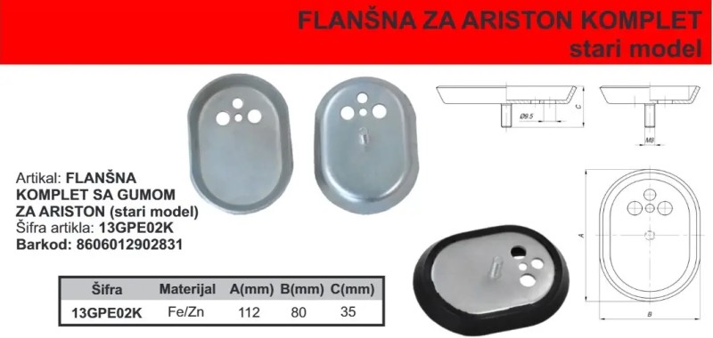 FLANŠNA ARISTON STARI MODEL