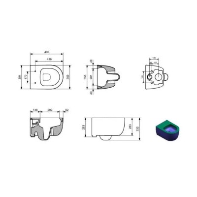 WC ŠOLJA KONZ.V-TONDO 49 GREEN